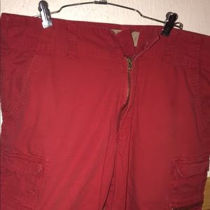 Red Cargo Shorts